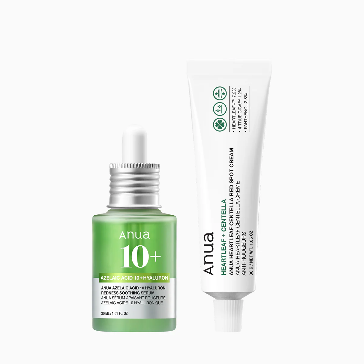 Anua- Azelaic Acid 10 Hyaluron Redness Soothing Serum 30ml + Centella Red Spot Vream 30 ml